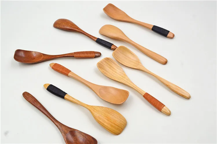 Деревянная ложка в японском стиле креативный десерт маленькая из цельной