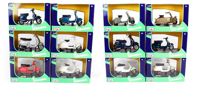 1:18 PIAGGIO Vespa Литая модель мотоцикла игрушка для детей подарок на день рождения Коллекция игрушек оригинальная коробка