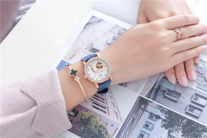 Женские часы автоматические механические часы женские Tourbillon часы Reloj Mujer Скелет час Топ бренд наручные часы Relogio Feminino