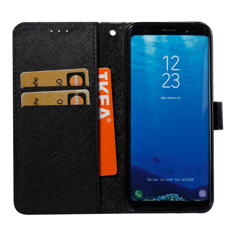 Чехол для samsung Galaxy S8 плюс кожа флип Бумажник держатель карт чехол S2 S3 S4 S5 s6 S7 края