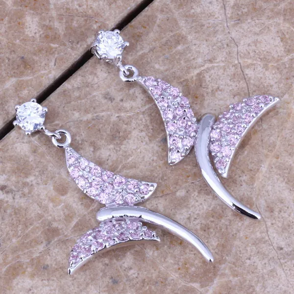 Серьги-подвески с серебряным покрытием в виде бабочки | Украшения и аксессуары