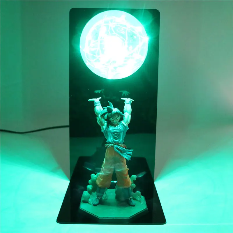 Зеленый Dragon Ball Z лампа Сон Гоку прочность бомбы Luminaria настольная лампа игрушечные фигурки из игры Dragon Ball DBZ(“декоративный светильник, детские штаны, Детские детские, для малышей светодиодный ночной Светильник для Спальня - Испускаемый цвет: Зеленый