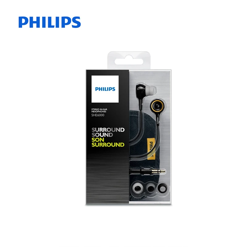 Проводные Наушники Philips SHE6000 Спортивная гарнитура наушники вкладыши для бега