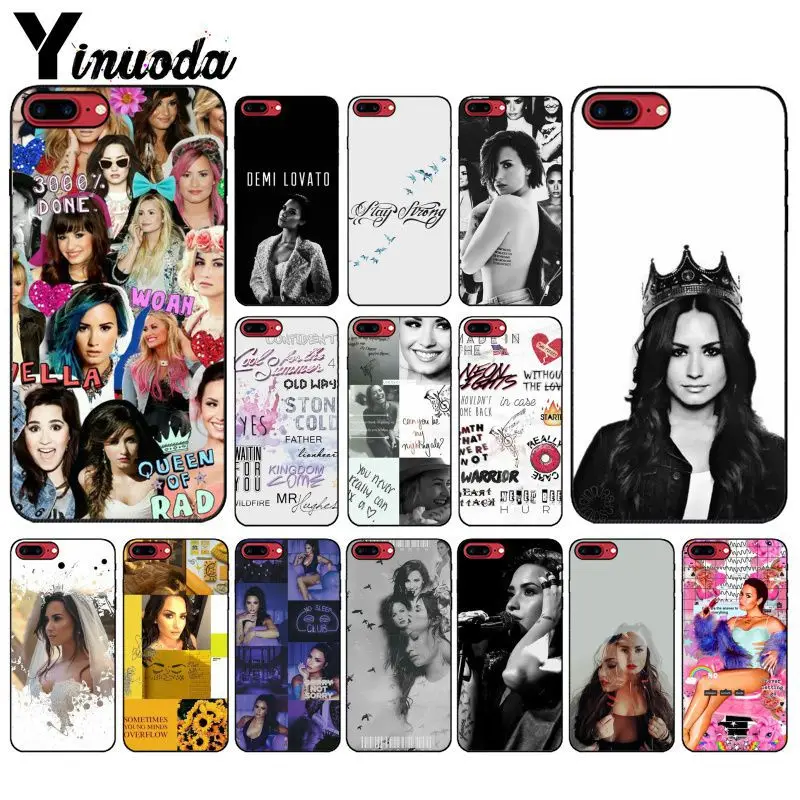 Yinuoda Demi Lovato Прочный ТПУ мягкий силиконовый черный чехол для телефона Apple iPhone 8 7 6 6S