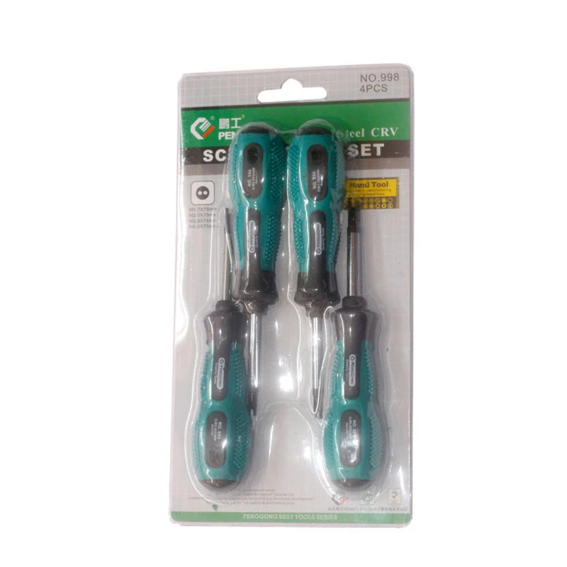 PENGGONG 998 4 шт Двусторонняя отвертка набор с магнитной Multifunctional многофункциональный