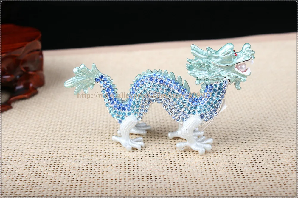 Chinese Feng Shui Dragon Figurine Statue for Luck & Success Dragon Trinket Box Collectible Fantasy Container Decoration Figurine