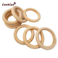 45mm nature montessori baby toy organic infant teething teether toy accessories wooden ring set necklace