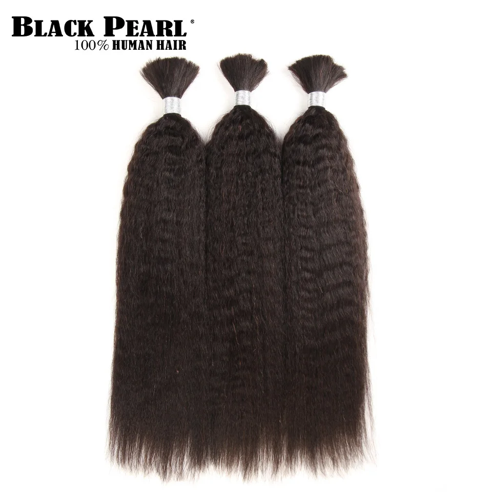 

Black Pearl Pre-Colored Yaki Straight Human Hair Bundles Remy Brazilian Hair 3 Bundles Braiding Hair Extenions Braids Hair Deal