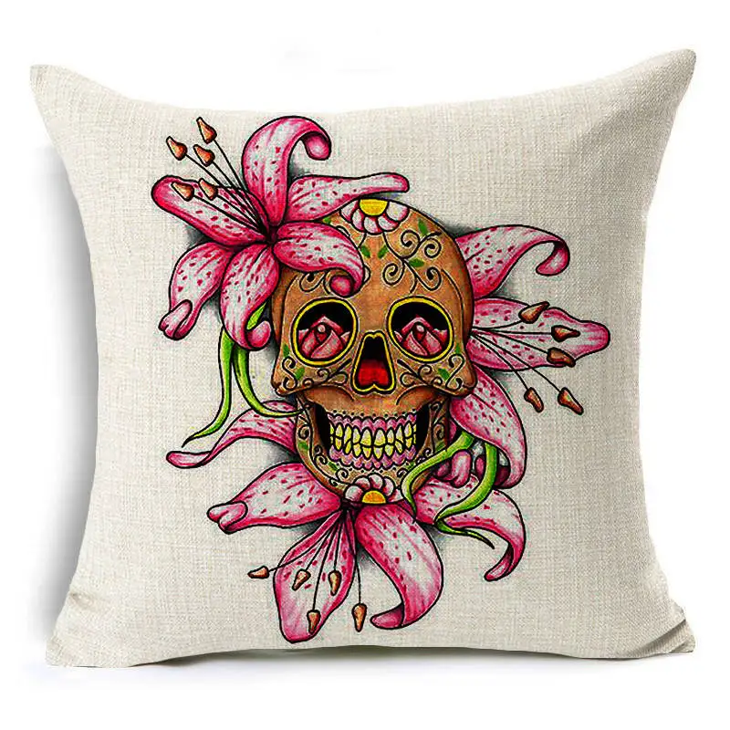 Христианский стиль хлопок лен винтажная богемная Подушка Чехол с черепом чехол