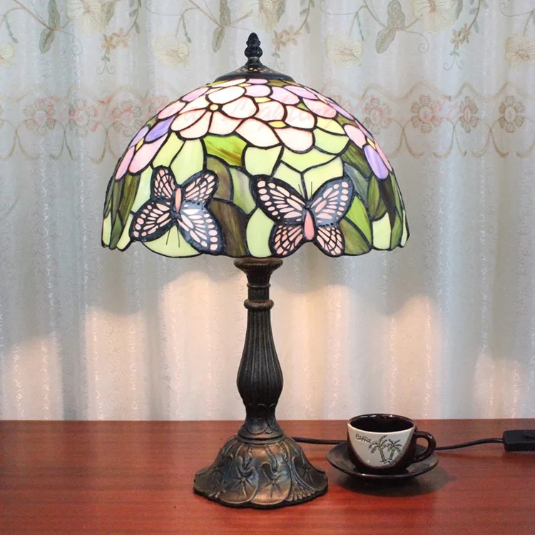 Eusolis 12-дюймовый витражный стол светлая мозаика Lamper Lamparas De Mesa Para El Dormitorio