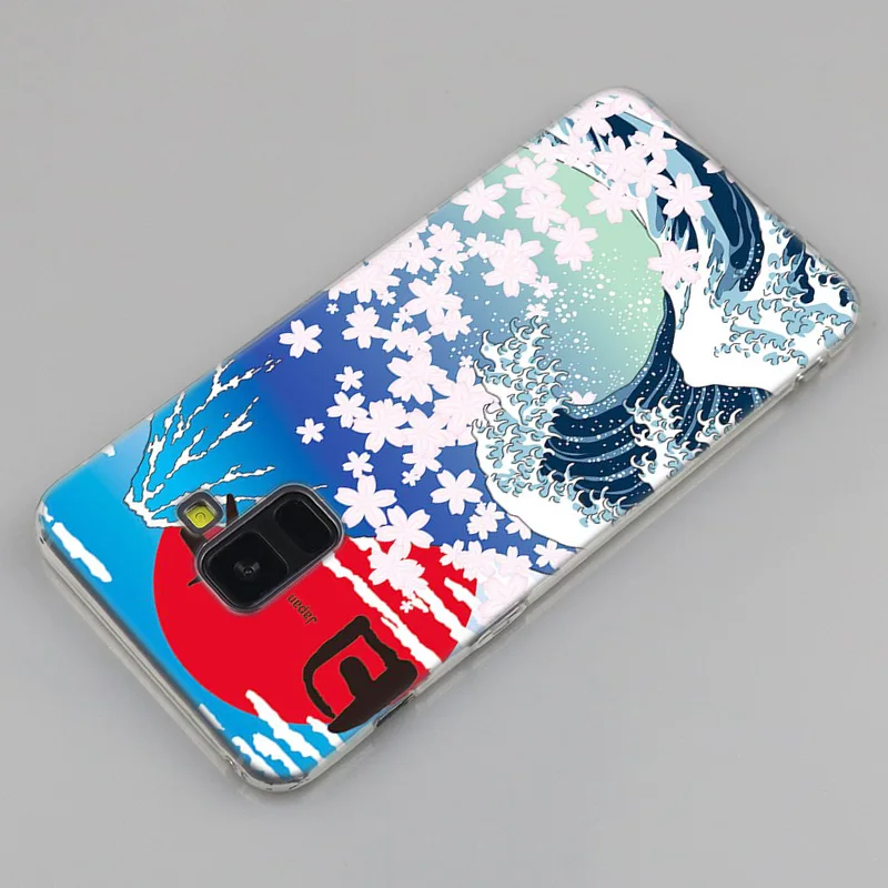 Sea Wave Art Spray Silicone Case For Samsung Galaxy A50 A30 A10 A40 A6 A8 Plus A9 A5 A7 2018 2017 2016 Note 9 8 Fashion Cover | Мобильные