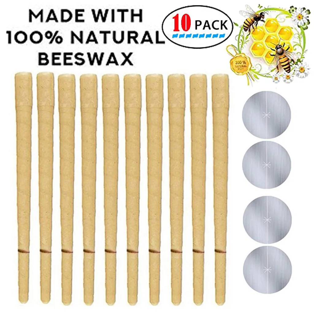 Конинг пчелиный воск естественные ушные свечи терапия уха Candling прямой стиль уход