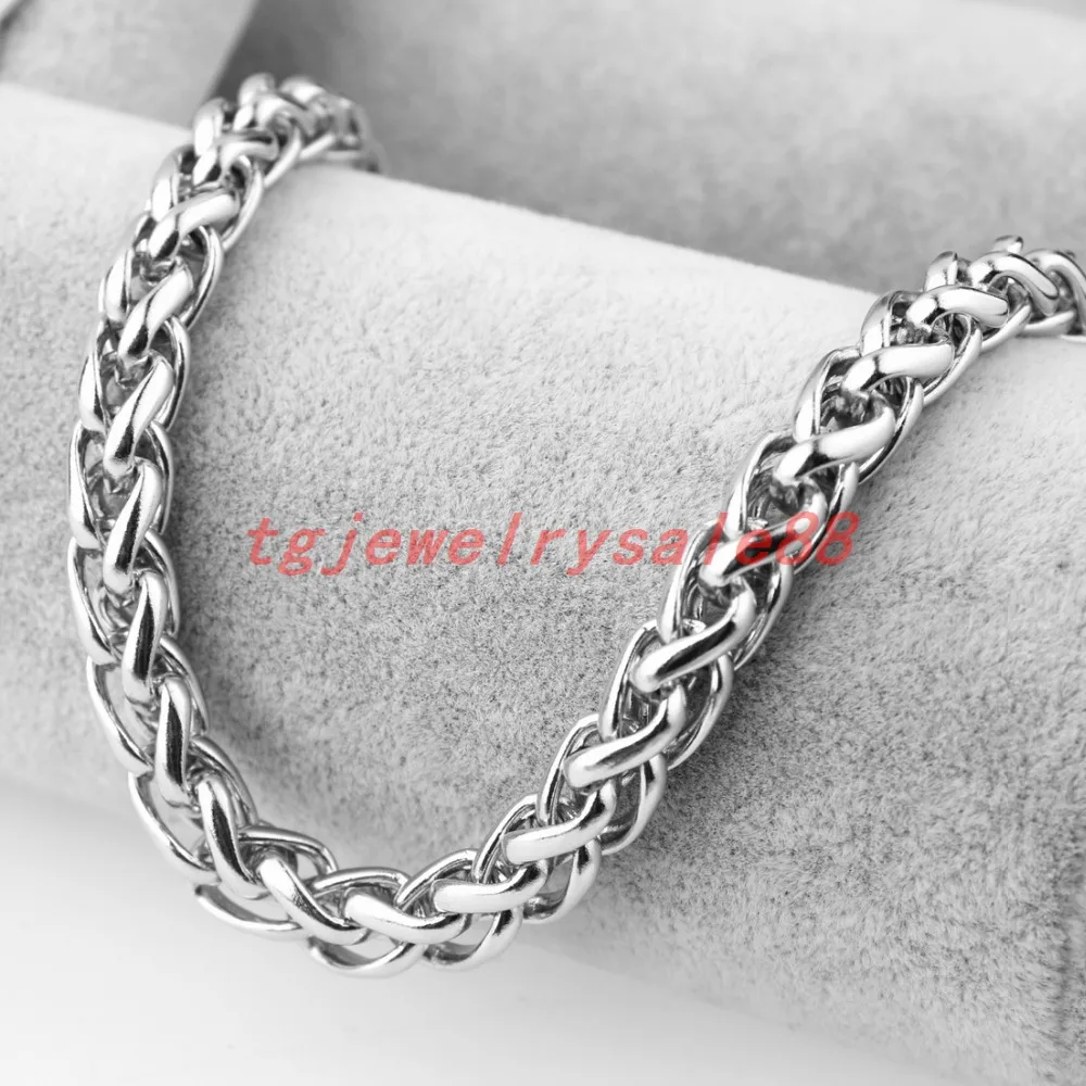 Цепочка из нержавеющей стали серебристого цвета с широкой полировкой 3/4/5/6/7 мм