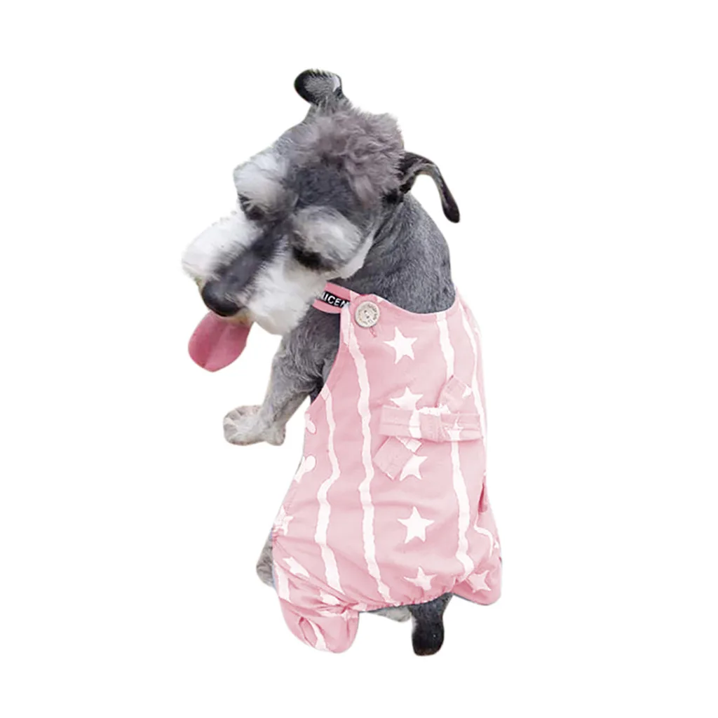 Dog Jumpsuit Pet Cats Dog Spring And Summer Breathable Cute Star Printed Pet Dog Clothes York Pet Supplies Costume Roupa