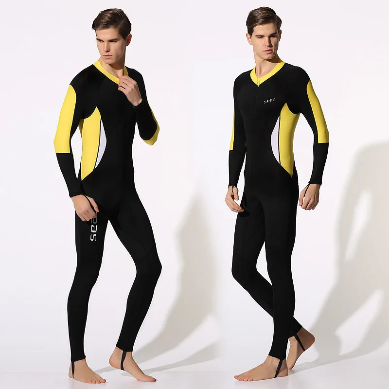 

Hisea One-Piece Wetsuit Men Sun UV Protection Lycra Quick Dry Scuba Diving Wet Suit Long Sleeve Jellyfish for Swim Surf Snorkel