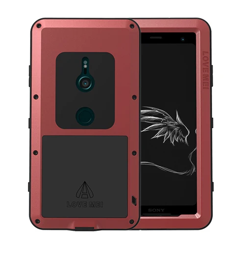 red XZ3 LOVE MEI Защитный металлический противоударный чехол для sony Xperia XZ3 алюминиевый водонепроницаемый чехол для sony XZ3 Xperia XZ 3 чехол для телефона - Цвет: red