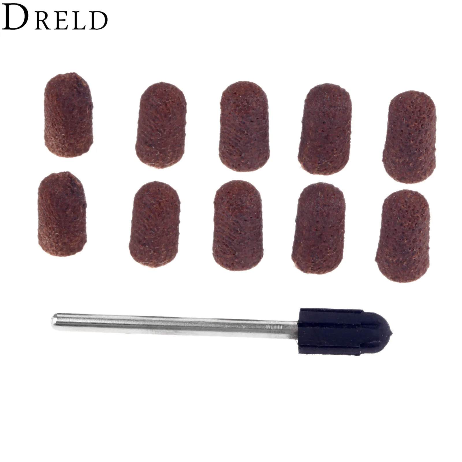 DRELD 10 шт. Аксессуары Dremel шлифовальные колпачки с шлифовальным барабаном оправка роторный инструмент сверла для ногтей электрические полировочные инструменты