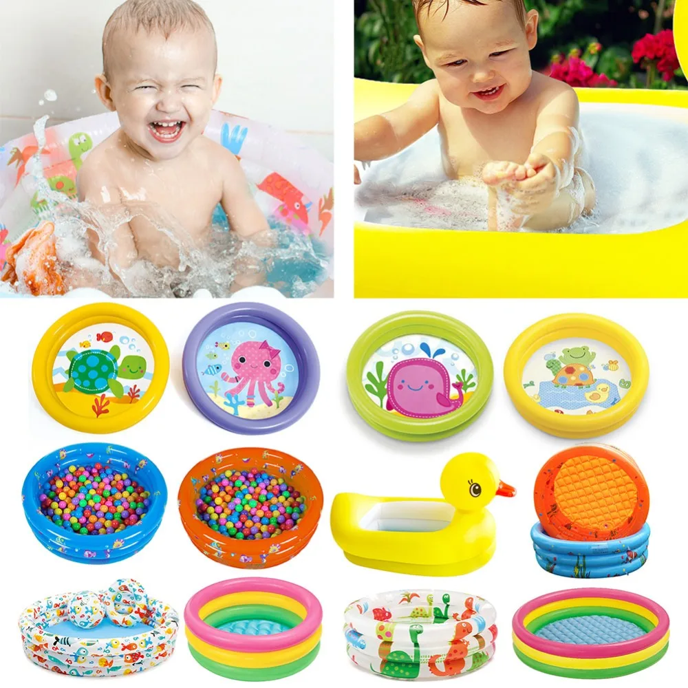 Мультяшный портативный детский бассейн Надувная складная детская пляжная