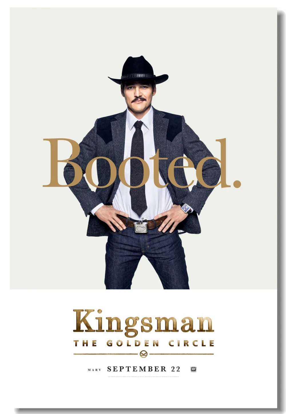 Индивидуальные холщовые настенные наклейки Kingsman Постер с золотым кругом Педро