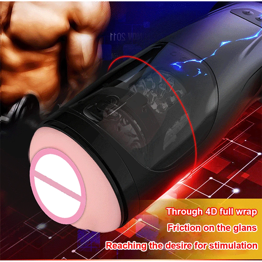 USB Charging Male Aircraft Cup Masturbation Massage Interactive Voice Automatic Piston With Headphone Sex Toy for Man | Красота и