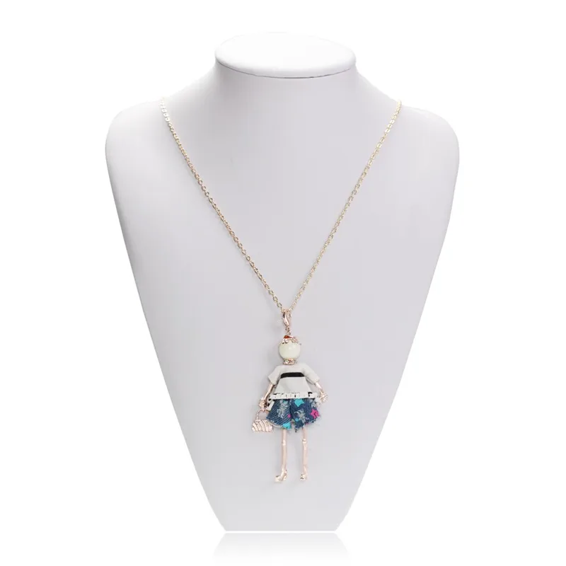 Модная белая желтая футболка Кукольное ожерелье красивая сумочка милая кукла