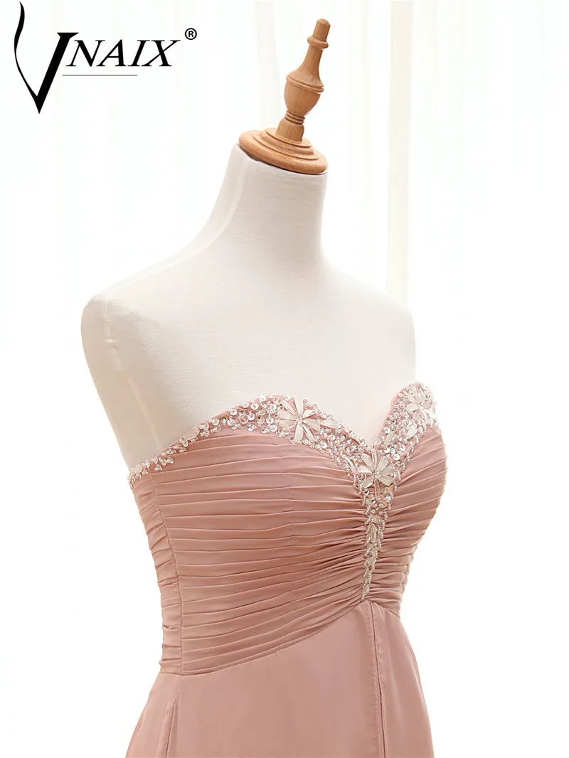 Es03 вышивка бисером гофрирование шифон длинная вечернее платье платье|vestido de