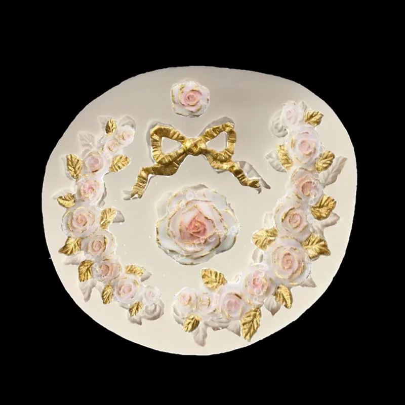 Фото Sugarcraft силиконовая форма с бантом-цветком, форма для украшения торта, форма для шоколадной мастики №1