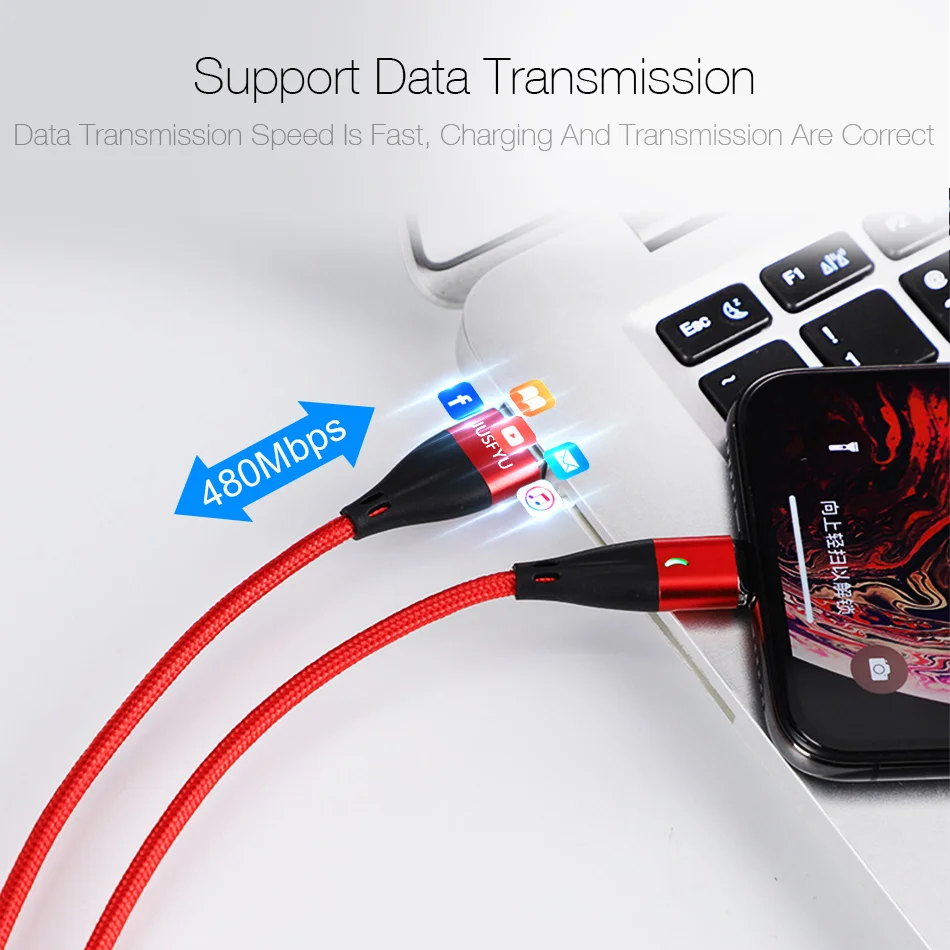 Магнитный кабель для зарядного устройства мобильный телефон 3A 1 м Micro USB Type C