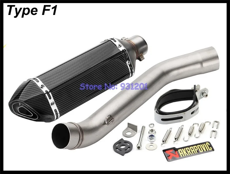 Мотоцикл без шнуровки для Kawasaki Z750 Akrapovic выхлопная система глушитель побега среднего звенья трубы с Akrapovic выхлопной трубы дБ убийца - Цвет: Type F1