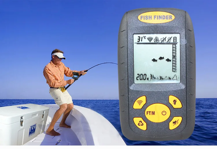 

Portable Sonar LCD Fish depth Finder, Alarm 100M AP,fishing lure,ice Fish Finder echo sounder with retail box