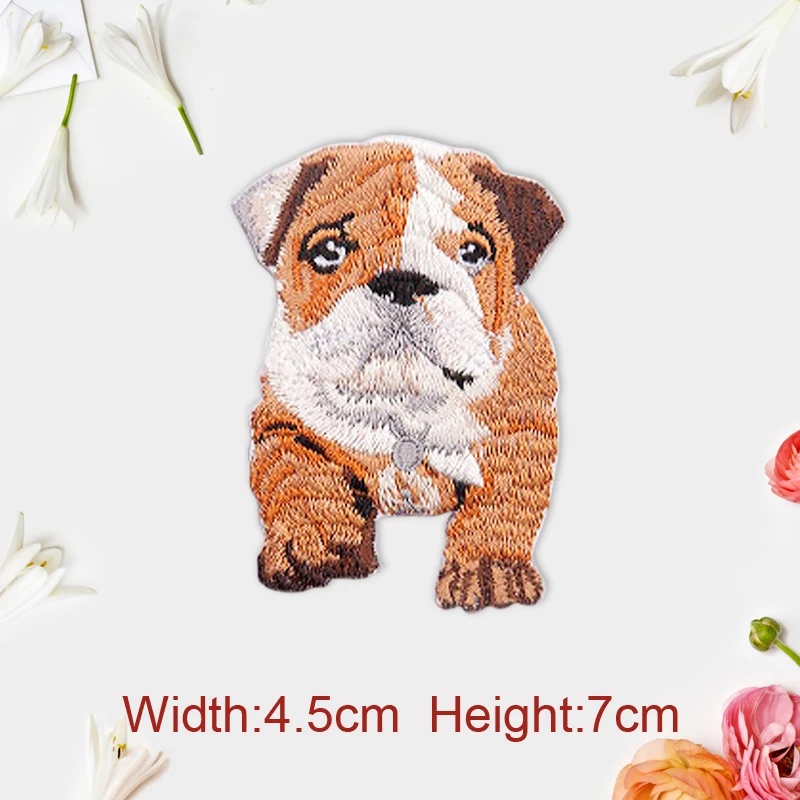 2pcs/lot Cartoon Cute Animal Glasses Dog Cat Patch Embroidered Iron-On Patches For T-shirt Jeans Clothes Garment Applique DIY Ac | Дом и сад