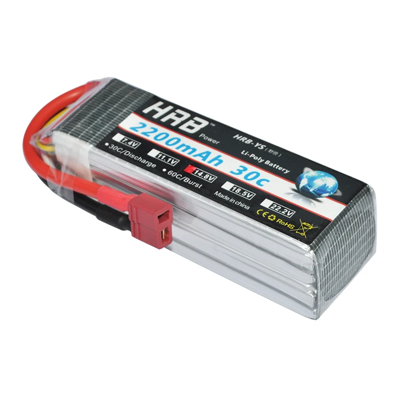 2 шт. аккумулятор HRB RC Lipo 14 8 в 2200 мАч 30C для вертолета квадрокоптера лодки
