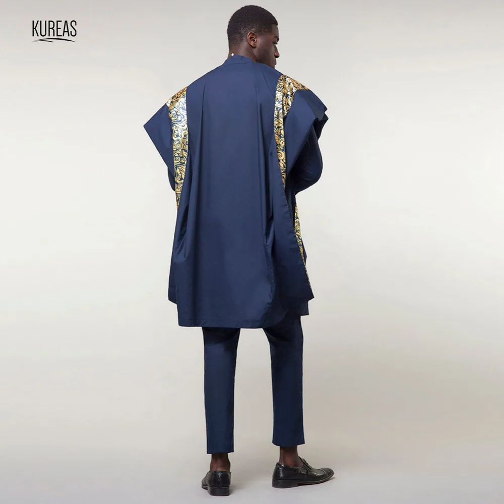 Kureas Agbada африканская Бубу мужская одежда традиционный Дашики 3 шт набор Племенной наряд вышивка формальный наряд Одежда