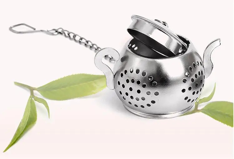 

1000 pcs MINI Cute Stainless Steel Tea Infuser Pendant Design Home Office Tea Strainer Gift Teapot Type Creative Tea Accessor