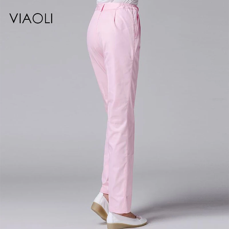 Viaoli полиэфирные хлопковые однотонные новые цветные брюки для салона красоты
