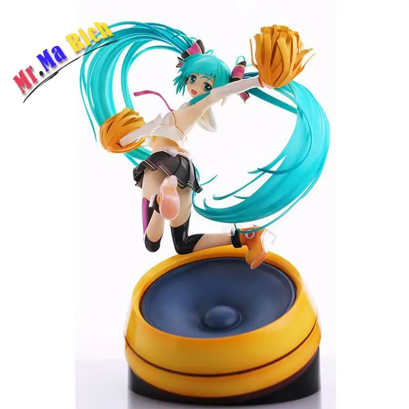22 см аниме Volcaloid Hatsune Miku Веселый Ver. ПВХ фигурка Коллекционная модель игрушки Brinquedos