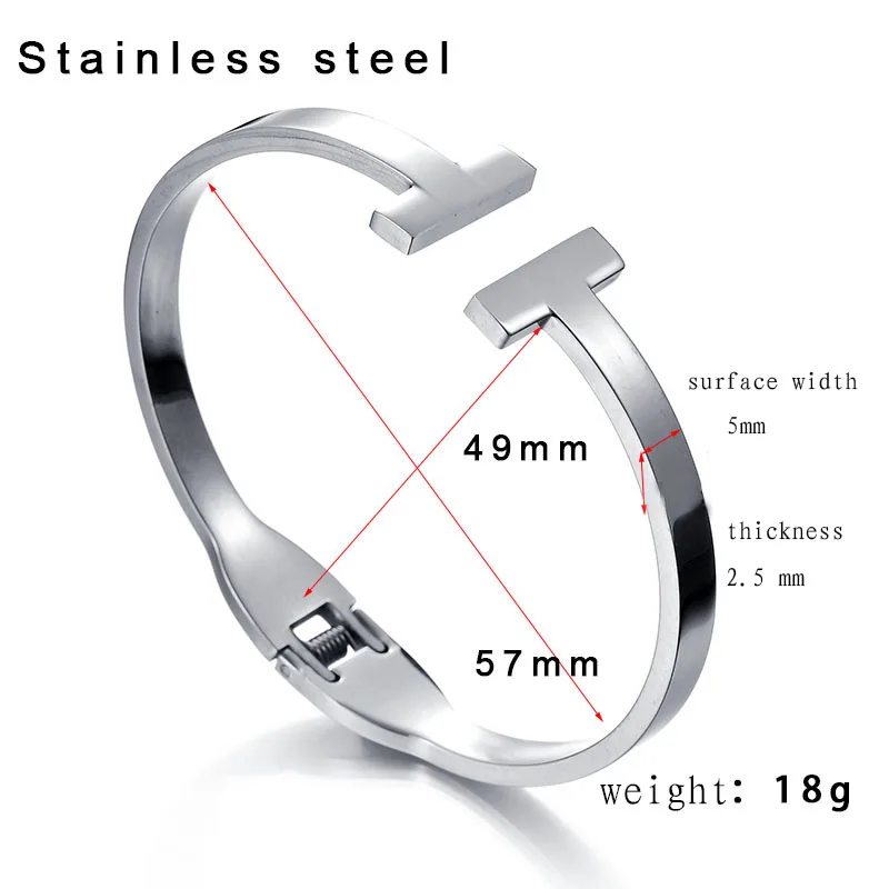 Женские браслеты из нержавеющей стали с надписью H и открытыми манжетами