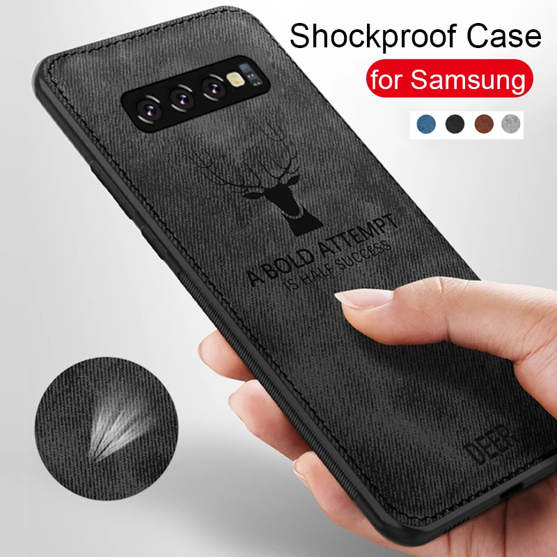 Cloth deer case for samsung galaxy S10 plus lite light S10e on A9 A8 A7 A6 J7 J6 J5 J4 J3 pro 2018 Shockproof |