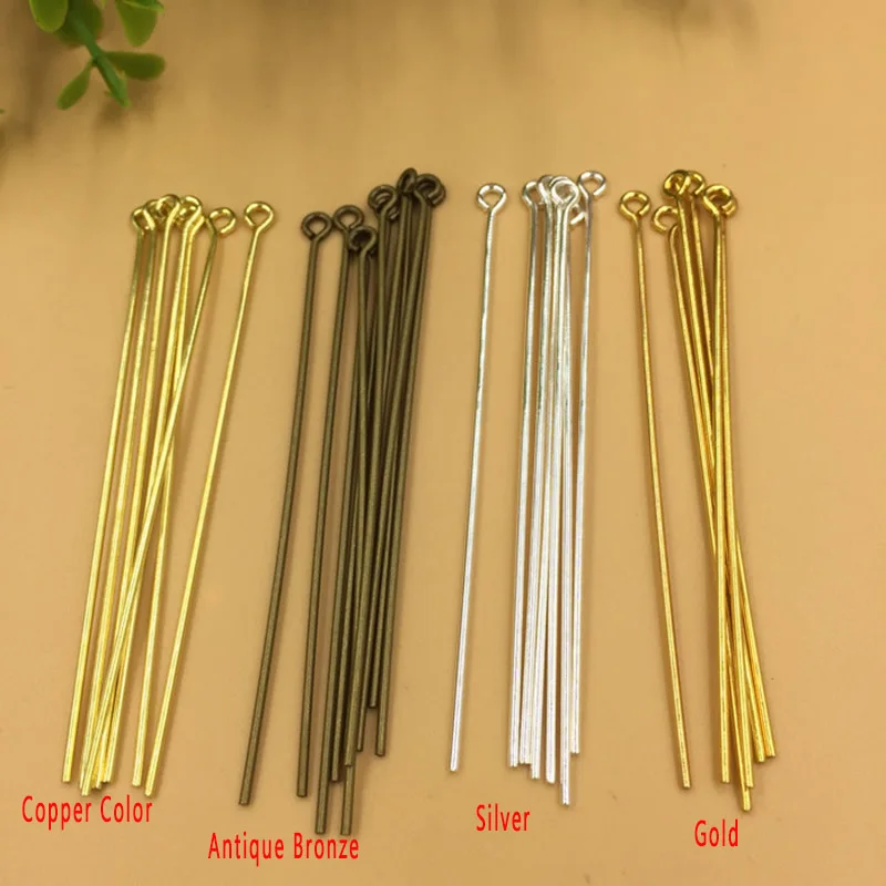 70mm Length 50 шт./лот, медь, золото, серебро, цвет, шпильки для глаз, длина 70 мм, шпильки для головы, иглы, шпильки для глаз, для Diy, ювелирные изделия, результаты маркировки - Цвет: 70mm Length