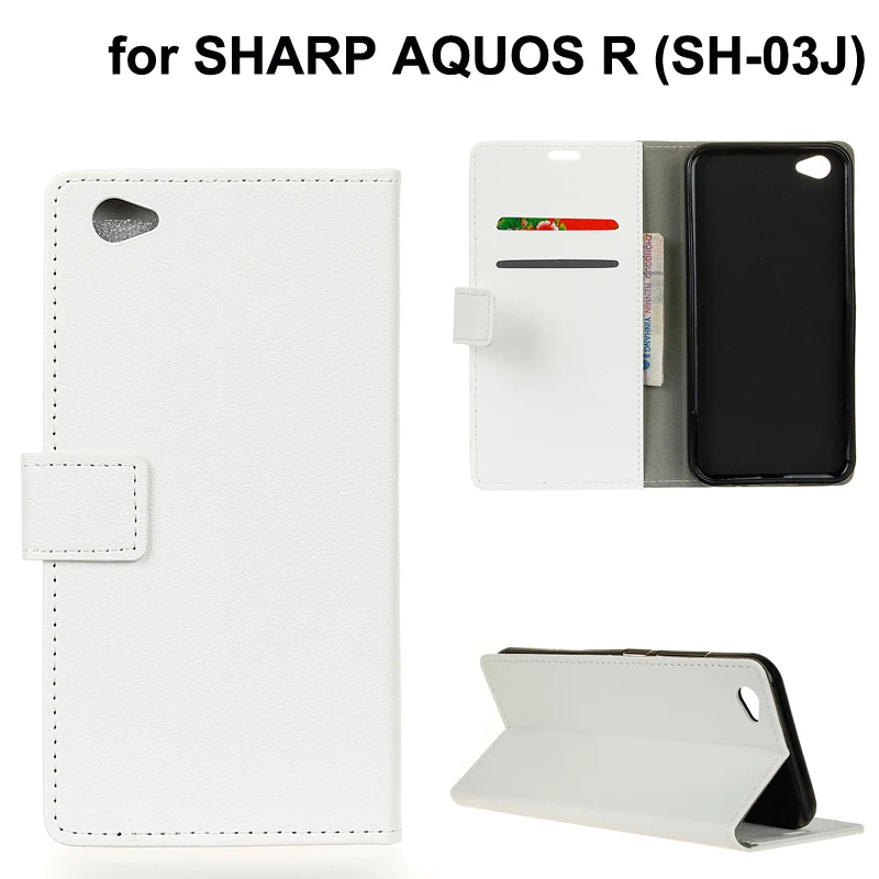 Чехол-Кошелек из искусственной кожи для SHARP AQUOS R SH-03J однотонный 03j стильный