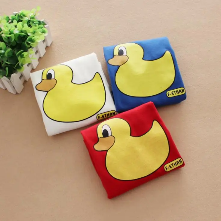 

New Children Clothing Boys Autumn and Spring Lovely Cartoon Duck Cotton T-shirt Long-sleeved Kids T-shirt