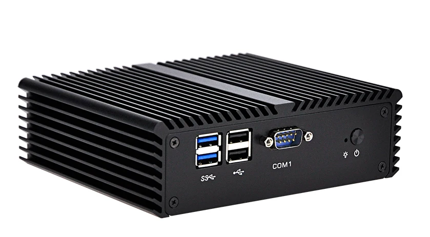 Qotom Мини ПК с Celeron 3215U Core i3 i5, двухъядерный pfsense брандмауэр маршрутизатор безвентиляторный мини ПК Linux промышленный маленький компьютер
