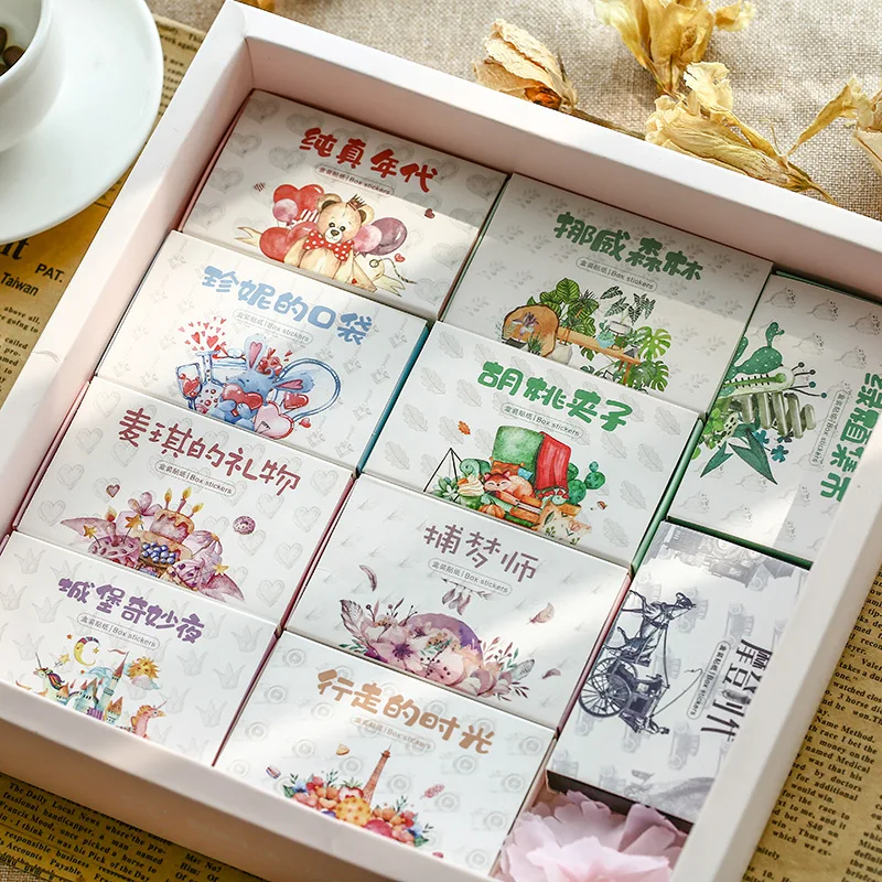 40 шт./упак. белый ночной Лес серии наклейки самоклеящиеся Стикеры для