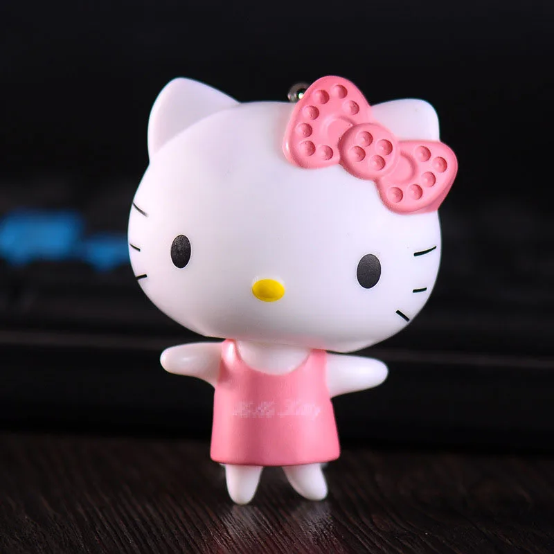 Милый мультяшный брелок из ПВХ с котом Hello Kitty кукла кожаный шнур держатель для