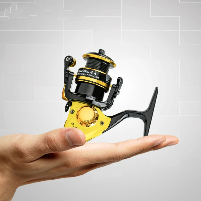 6+1BB Pre-loading Spinning Fishing Wheel Mini Reel Metal Wire Cup 800 Series Line for Rock Rod Raft | Спорт и развлечения