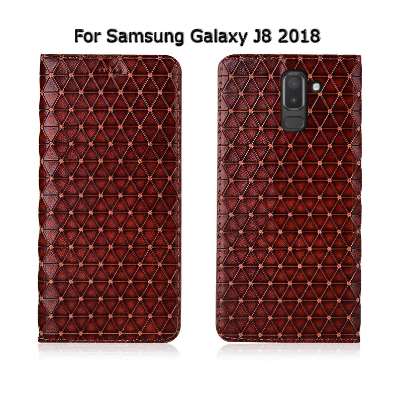 Fashion Stand Flip Phone Case Cover For Samsung Galaxy J5 J6 J7 J8 Pro 2016 2017 2018 Genuine Cow Leather Card Design | Мобильные