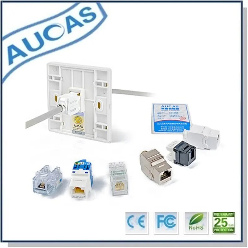 Фото Aucas 4 шт. настенная панель настенное крепление RJ45 гнездо защита от пыли 1 порт/2 порта/4 порта лицевая пластина для сети Keystone Jack Бесплатная дост... №5