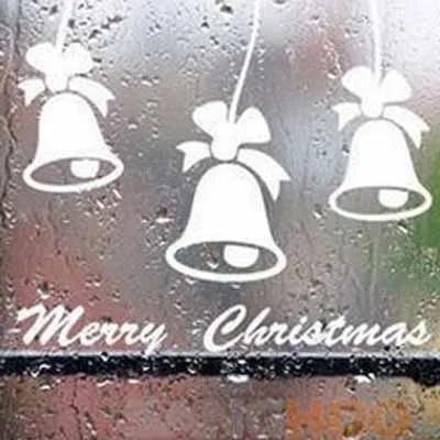 

Merry Christmas Lovely Small Bell Heart Window Wall decals stickers Indoor ornament decoration crafts home fashion wallpaper