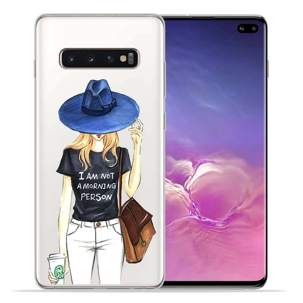 Мягкий силиконовый чехол для крышки samsung Galaxy S9 S8 S10 плюс S7 S6 край S10 Lite модная одежда для девочек для samsung Note9 8 Защитная крышка - Цвет: 04
