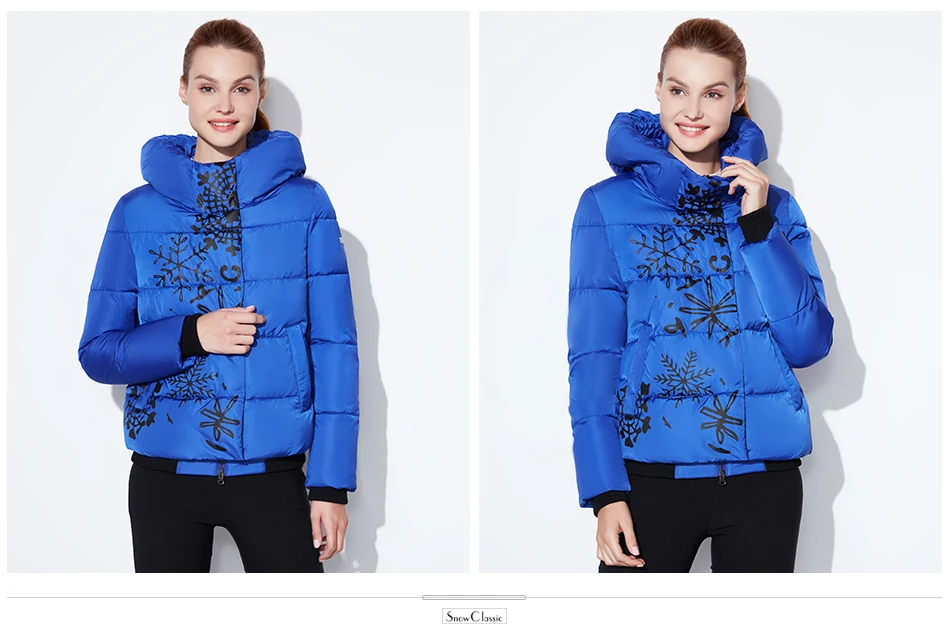 Snowclassic Spring / Summer Lady Loose Cotton Jacket Теплый дышащий лобовое стекло Упругие манжеты Европейский стиль Hoodie куртка